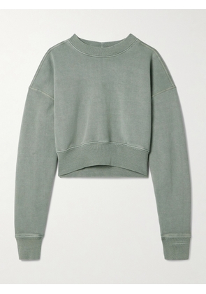 SLVRLAKE - Cropped Cotton-jersey Sweatshirt - Green - x small,small,medium,large