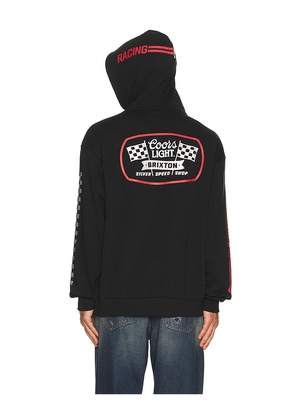 Brixton Coors Light Pit Stop Hoodie in Black. Size L. Also in S, M, XL/1X.