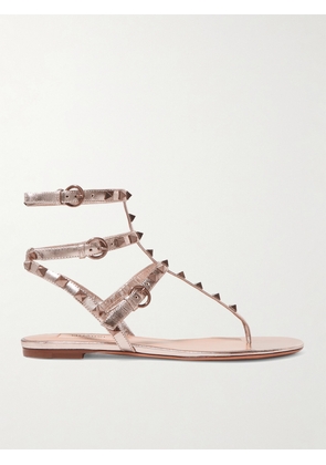 Valentino Garavani - Rockstud Metallic Leather Sandals - Gold - IT35