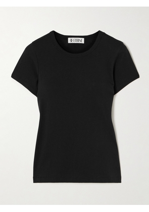 ÉTERNE - Short Sleeve Baby Tee Cotton And Modal-blend Jersey T-shirt - Black - x small,small,medium,large