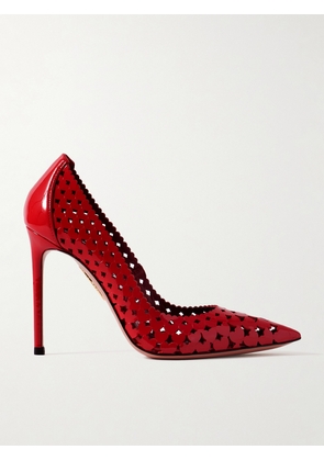 Aquazzura - Amourose 105 Cutout Patent-leather Pumps - Red - IT35,IT36,IT36.5,IT37,IT37.5,IT38,IT38.5,IT39,IT39.5,IT40,IT41,IT42