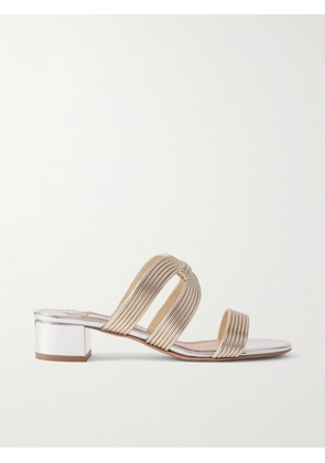 Aquazzura - Esencia 35 Metallic Mules - Silver - IT35,IT35.5,IT36,IT36.5,IT37,IT37.5,IT38,IT38.5,IT39,IT39.5,IT40,IT40.5,IT41,IT41.5,IT42