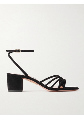 Aquazzura - Latour 50 Suede Sandals - Black - IT35,IT36,IT36.5,IT37,IT37.5,IT38,IT38.5,IT39,IT39.5,IT40,IT40.5,IT41,IT41.5,IT42