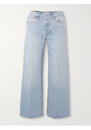 RE/DONE - Frayed Mid-rise Wide-leg Jeans - Blue - 23,24,25,26,27,28,29,30