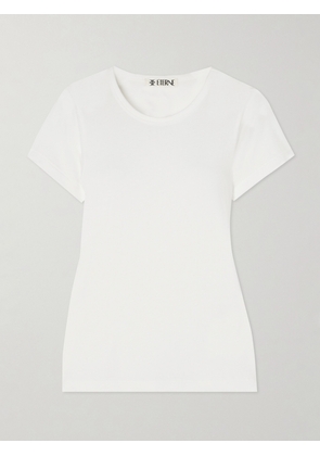 ÉTERNE - Short Sleeve Baby Tee Cotton And Modal-blend Jersey T-shirt - Ivory - x small,small,medium,large