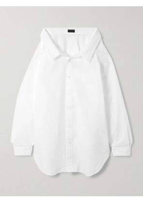 Balenciaga - Oversized Off-the-shoulder Cotton-poplin Shirt - White - FR 36,FR 38,FR 40