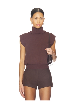 ALL THE WAYS Elisha Turtleneck Top in Brown. Size L. Also in M, S, XS.