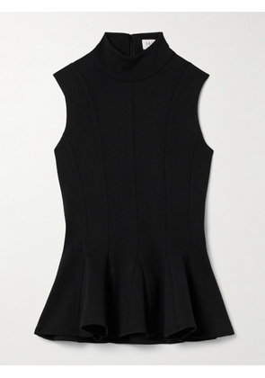 Salon 1884 - Ismay Paneled Wool-blend Peplum Turtleneck Top - Black - FR 34,FR 36,FR 38,FR 40,FR 42
