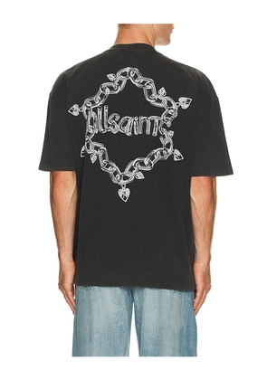 ALLSAINTS Drip Crew Neck Tee in Black. Size L. Also in S, M.