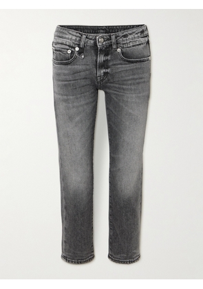 R13 - Boy Cropped Distressed Low-rise Slim-leg Jeans - Gray - 24,25,26,27,28,29,30,31