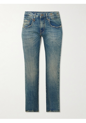 R13 - Boy Cropped Distressed Low-rise Straight-leg Jeans - Blue - 24,25,26,27,28,29,30,31