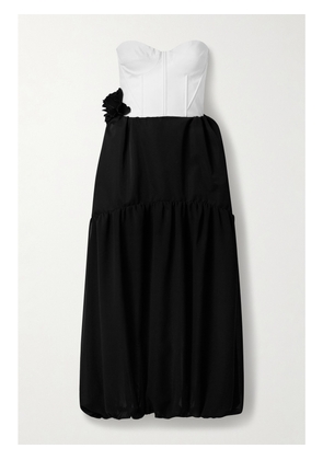 Kika Vargas - Glenn Strapless Appliquéd Twill Midi Dress - Black - xx small,x small,small,medium,large,x large