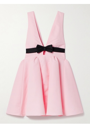Kika Vargas - Charlize Bow-embellished Woven Mini Dress - Pink - xx small,x small,small,medium,large,x large