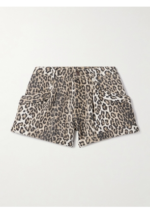 R13 - Jodphur Leopard-print Denim Shorts - Animal print - 24,25,26,27,28,29,30,31