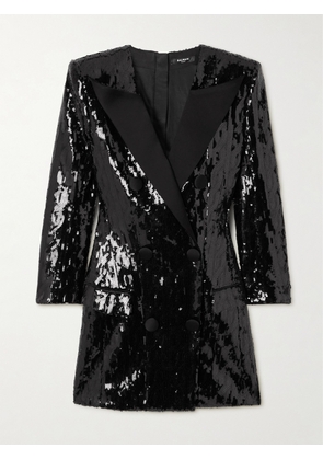 Balmain - Double-breasted Sequined Crepe Mini Dress - Black - FR 34,FR 36,FR 38,FR 40,FR 42
