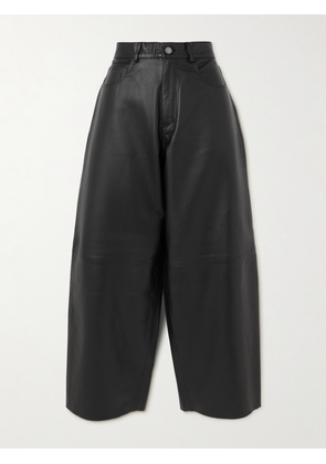 Haikure - Bethany Wide-leg Leather Pants - Black - 23,24,25,26,27,28,29,30,31