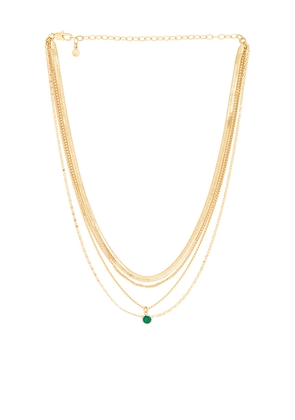 Ettika All The Chains Layered Necklace in Green.