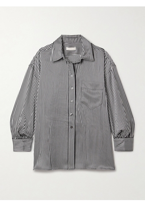 Suzie Kondi - Kappa Striped Silk-satin Shirt - Black - x small,small,medium,large,x large
