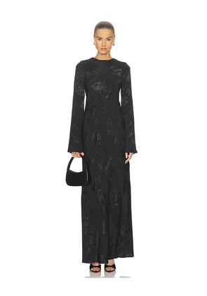 HEMANT AND NANDITA Back Ties Maxi Dress in Black. Size L. Also in M, S, XS.
