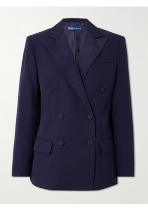 Polo Ralph Lauren - Double-breasted Mulberry Silk Satin-trimmed Wool Blazer - Blue - US0,US2,US4,US6,US8,US10