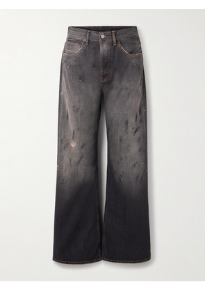 Acne Studios - 2021 Distressed Low-rise Wide-leg Organic Jeans - Black - 24,25,26,27,28,29,30,31