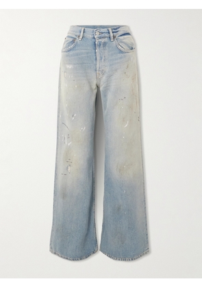 Acne Studios - 2021 Distressed Mid-rise Straight-leg Organic Jeans - Blue - 24,25,26,27,28,29,30,31