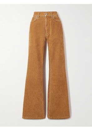 RABANNE - High-rise Flared Jeans - Brown - 24,25,26,27,28,29,30
