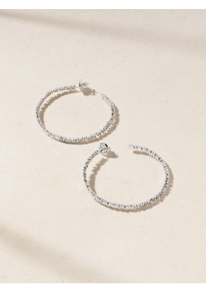 Suzanne Kalan - 18-karat White Gold Diamond Hoop Earrings - Silver - One size
