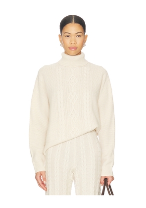AEXAE Cashmere Knit Roll Neck Jumper in Beige. Size L. Also in M.