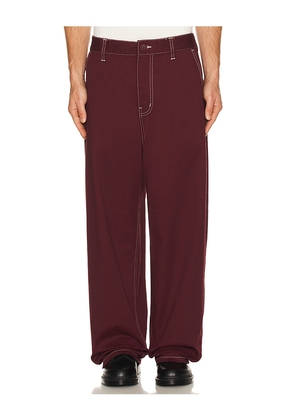 Brixton Union Baggy Pant in Burgundy. Size L. Also in M, XL/1X.