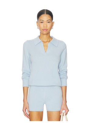 AEXAE Cashmere Polo Jumper in Baby Blue. Size M. Also in XS, S.