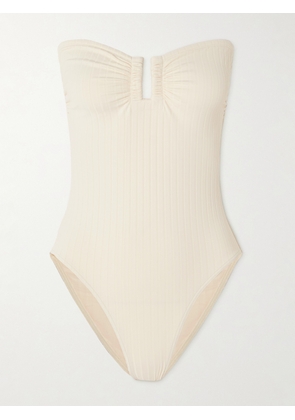 Eres - Paradise Bossa Nova Strapless Ribbed Swimsuit - Cream - FR 36,FR 38,FR 40,FR 42,FR 44,FR 46