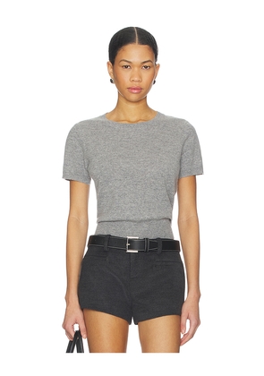AEXAE Cashmere Cropped Knit Top in Grey. Size L. Also in XS, S, M.