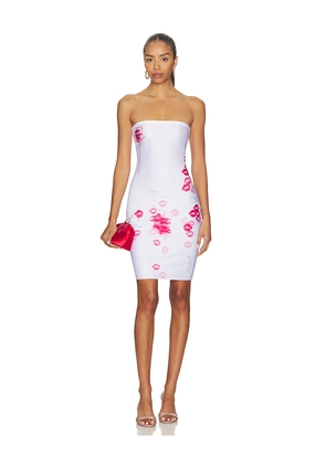 Di Petsa Trace Of A Kiss Lycra Mini Dress in White. Size L. Also in XS, S, M.