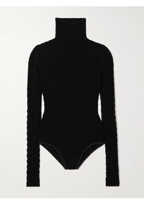 Alaïa - Open-knit Turtleneck Bodysuit - Black - FR 34,FR 36,FR 38,FR 40,FR 42,FR 44