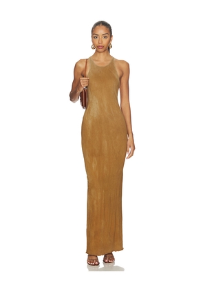COTTON CITIZEN Marbella Maxi Dress in Tan. Size L. Also in XS, S, M.