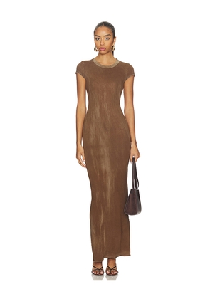 COTTON CITIZEN Marbella Tee Maxi Dress in Brown. Size L. Also in XS, S, M.