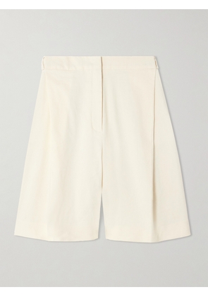 TOVE - Bella Pleated Linen-blend Shorts - Off-white - FR 34,FR 36,FR 38,FR 40,FR 42,FR 44