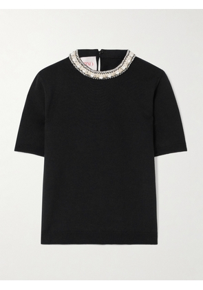 Valentino Garavani - Embellished Virgin Wool Sweater - Black - xx small,x small,small,medium,large,x large