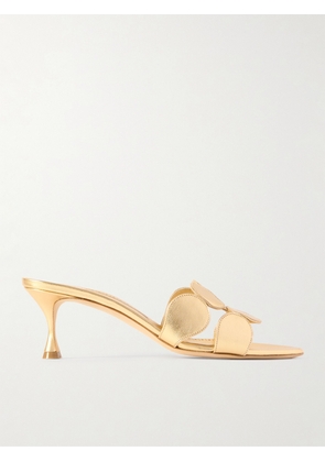 Manolo Blahnik - Haribalmu 50 Metallic Leather Sandals - Gold - IT35,IT35.5,IT36,IT36.5,IT37,IT37.5,IT38,IT38.5,IT39,IT39.5,IT40,IT40.5,IT41,IT41.5,IT42,IT43