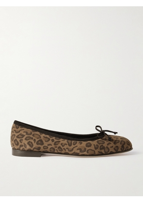 Manolo Blahnik - Veralli Bow-detailed Leopard-print Suede Ballet Flats - Animal print - IT36,IT36.5,IT37,IT37.5,IT38,IT38.5,IT39,IT39.5,IT40,IT40.5,IT41,IT41.5,IT42,IT42.5,IT43