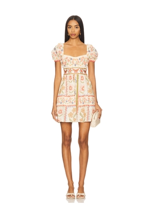 Agua Bendita Rosal Dress in Tan,Coral. Size L. Also in S, M.