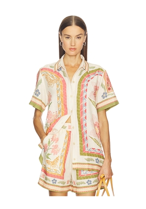 Agua Bendita Ali Shirt in Cream. Size L. Also in M, S.