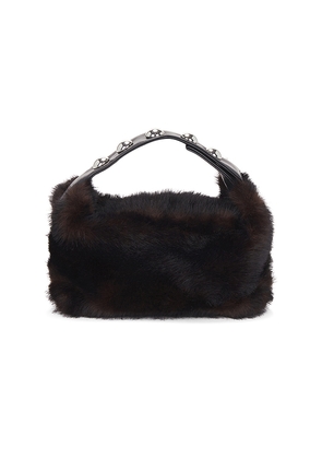 Apparis Marfa Shaved Mink Pochette in Black.