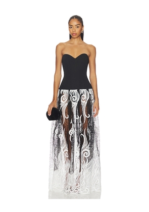 DELFI Olympia Dress in Black, White. Size L. Also in XS, S, M, XL.