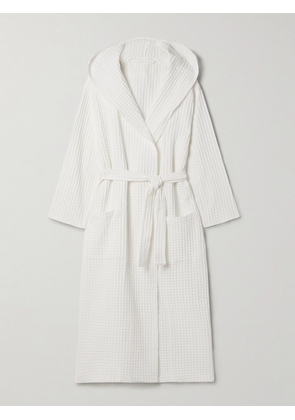 Skin - Wellness Waffle-knit Organic Cotton Robe - White - 01,2,3,4,5