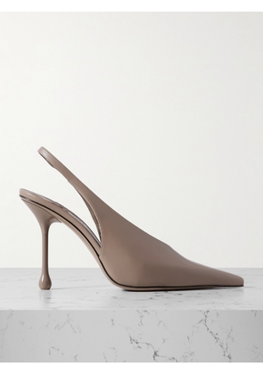 Jimmy Choo - Isa 95 Leather Slingback Pumps - Neutrals - IT36,IT36.5,IT37,IT37.5,IT38,IT38.5,IT39,IT39.5,IT40,IT40.5,IT41,IT41.5,IT42