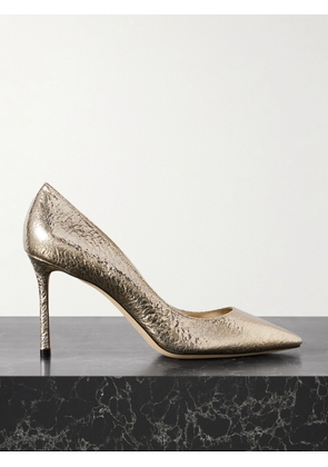 Jimmy Choo - Romy Metallic Crinkled-leather Pumps - Gold - IT36,IT36.5,IT37,IT37.5,IT38,IT38.5,IT39,IT39.5,IT40,IT40.5,IT41,IT41.5,IT42