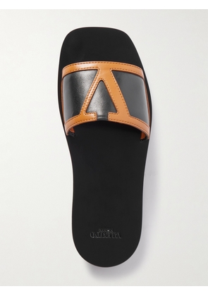 Valentino Garavani - Viva Superstar Appliquéd Two-tone Leather Slides - Black - IT35,IT36,IT36.5,IT37,IT37.5,IT38,IT38.5,IT39,IT39.5,IT40,IT40.5,IT41,IT41.5,IT42