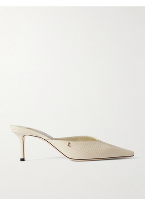 Jimmy Choo - Vivi 65 Embellished Croc-effect Leather Mules - Off-white - IT36,IT36.5,IT37,IT37.5,IT38,IT38.5,IT39,IT39.5,IT40,IT40.5,IT41,IT41.5,IT42